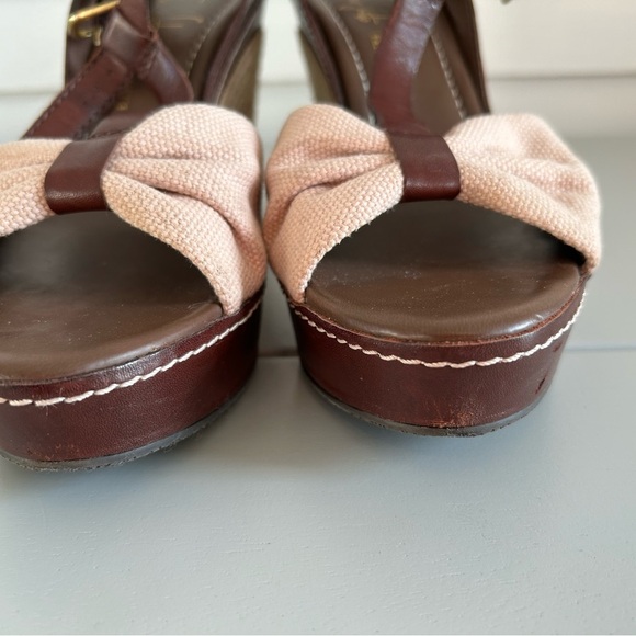 Franco Sarto Elegant Brown and Cream  Wedge Sandals Sz 10 - Picture 2 of 9